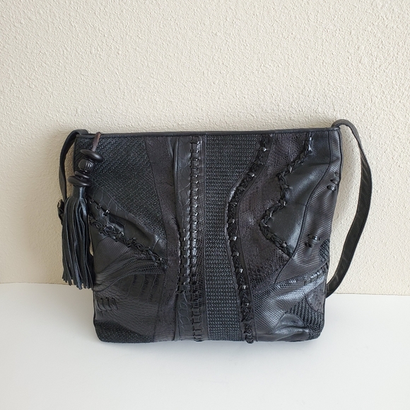 Sharif Patchwork Snake Tassel Crossbody Purse - Picture 1 of 8